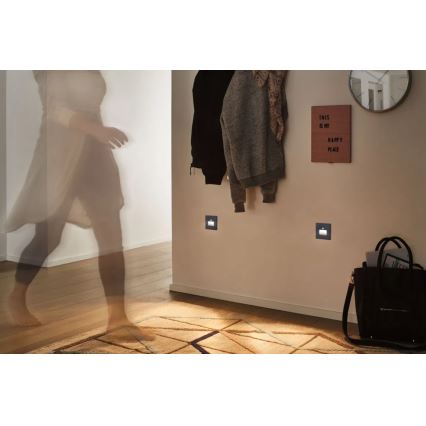 Paulmann  93135 - LED/1,2W Schodišťové svítidlo se senzorem EDGE 230V černá