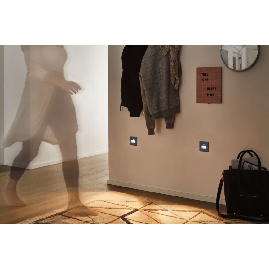 Paulmann  93135 - LED/1,2W Schodišťové svítidlo se senzorem EDGE 230V černá