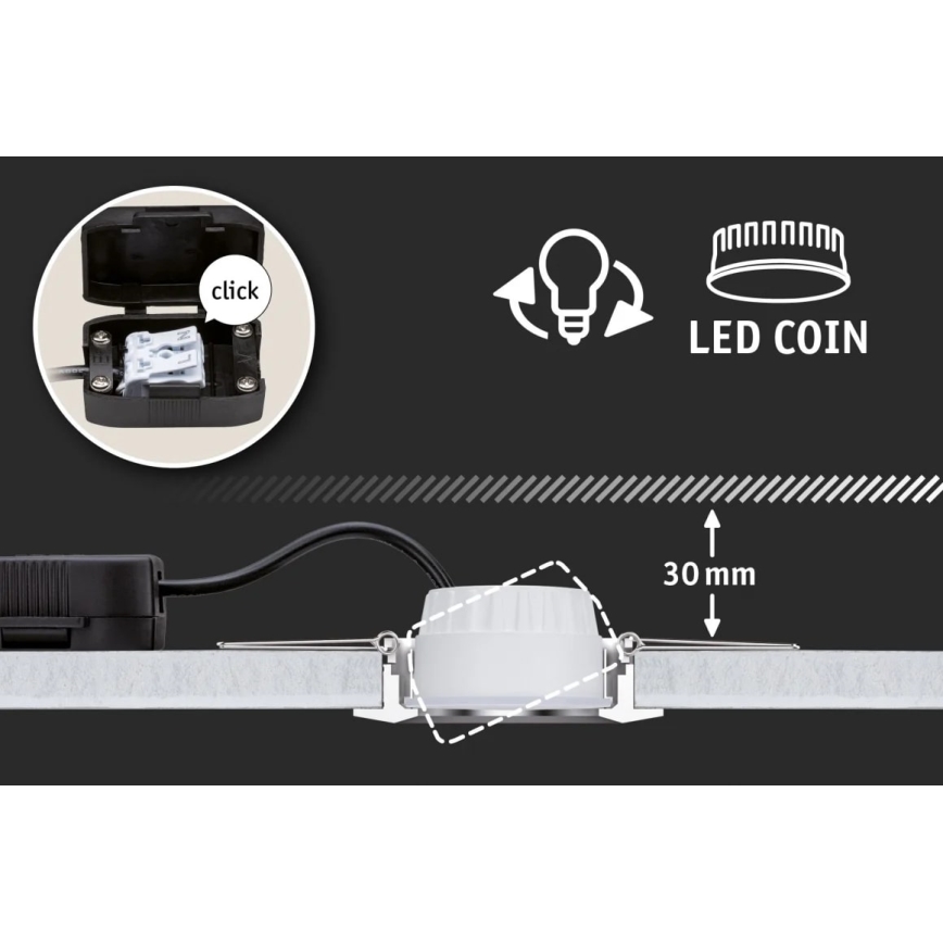 Paulmann 93462 - SADA 3xLED/6W IP44 Koupelnové podhledové svítidlo NOVA 230V