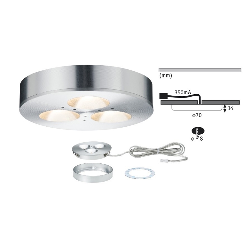 Paulmann 93546 - SADA 3x LED Podhledové svítidlo PLANE 3xLED/3W/230V