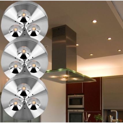 Paulmann 93546 - SADA 3x LED Podhledové svítidlo PLANE 3xLED/3W/230V