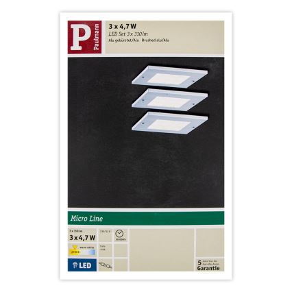Paulmann 93561 - SADA 3xLED/4,7W Osvětlení nábytku MICRO LINE 230V