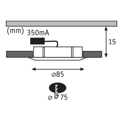 Paulmann 93570 - SADA 3xLED/5,3W Stmívatelné podhledové svítidlo MICRO LINE 230V