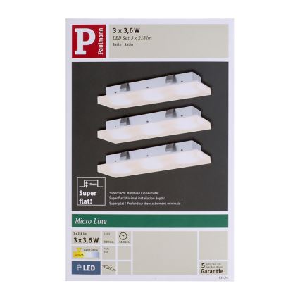 Paulmann 93576 - SADA 3x LED Podhledové svítidlo 3xLED/3,6W/230V