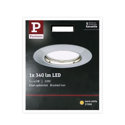 Paulmann 93659 - LED GU10/4,5W Podhledové svítidlo COIN 230V