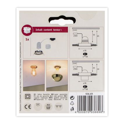 Paulmann 93669 - 1xE27/10W Podhledové svítidlo NOVA 230V bronzová