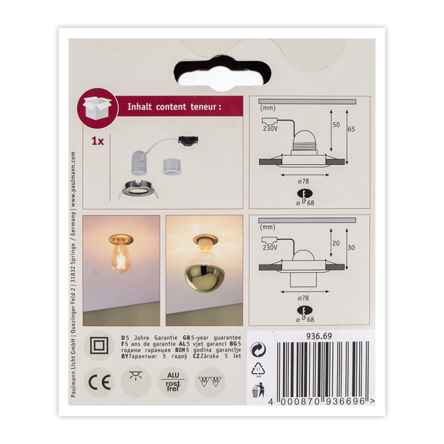 Paulmann 93669 - 1xE27/10W Podhledové svítidlo NOVA 230V bronzová