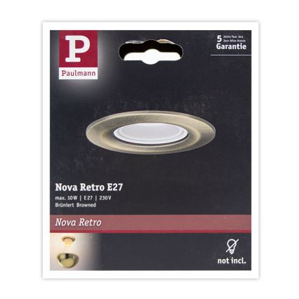 Paulmann 93669 - 1xE27/10W Podhledové svítidlo NOVA 230V bronzová