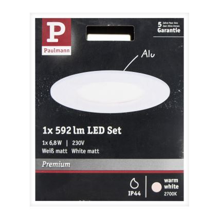 Paulmann 93857 - LED/6,8W IP44 Koupelnové podhledové svítidlo COIN 230V