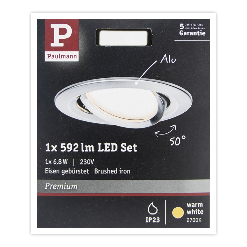 Paulmann 93866 - LED/6,8W IP23 Koupelnové podhledové svítidlo COIN 230V