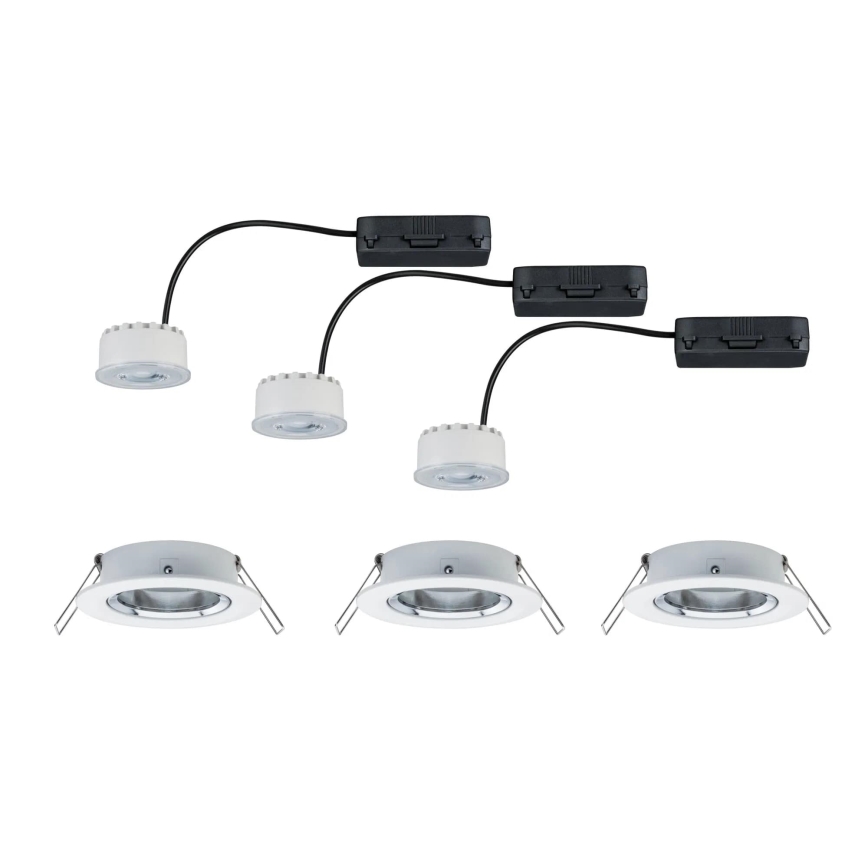 Paulmann 93942 - SADA 3xLED/6,8W IP23 Stmívatelné koupelnové podhledové svítidlo COIN 230V