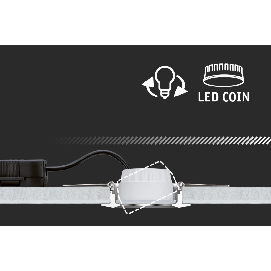 Paulmann 93942 - SADA 3xLED/6,8W IP23 Stmívatelné koupelnové podhledové svítidlo COIN 230V