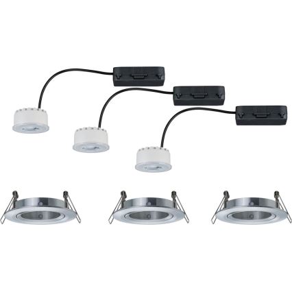 Paulmann 93943 - SADA 3xLED/6,8W IP23 Stmívatelné koupelnové podhledové svítidlo COIN 230V