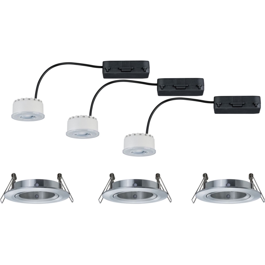 Paulmann 93943 - SADA 3xLED/6,8W IP23 Stmívatelné koupelnové podhledové svítidlo COIN 230V