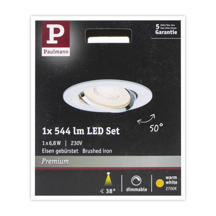Paulmann 93947 - LED/6,8W IP23 Stmívatelné koupelnové podhledové svítidlo COIN 230V