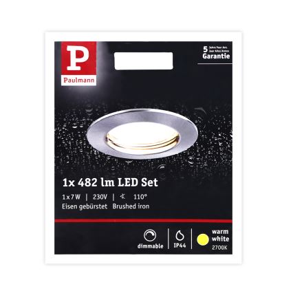 Paulmann 93957 - 1xLED/7W IP44 Stmívatelné koupelnové svítidlo COIN 230V