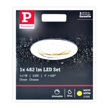 Paulmann 93959 - LED/7W IP44 Stmívatelné koupelnové svítidlo COIN 230V