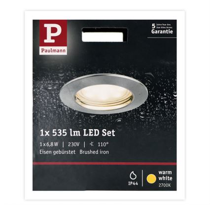 Paulmann 93975 - LED/6,8W IP44 Koupelnové podhledové svítidlo COIN 230V