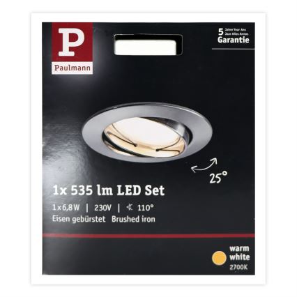 Paulmann 93979 - LED/6,8W IP23 Koupelnové podhledové svítidlo COIN 230V