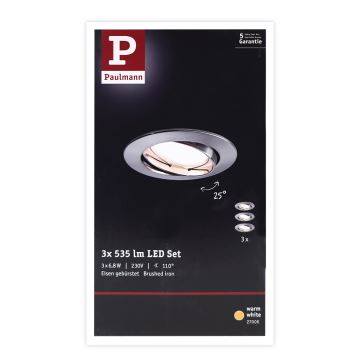 Paulmann 93980 - SADA 3xLED/6,8W IP23 Koupelnové podhledové svítidlo COIN 230V