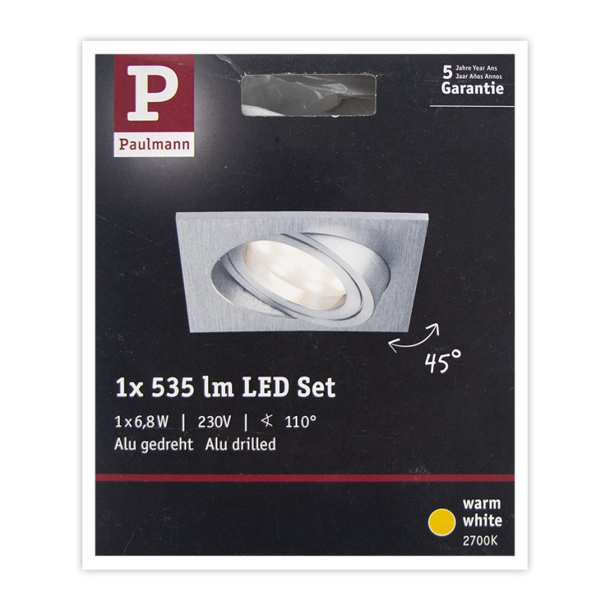 Paulmann 93985 - LED/6,8W IP23 Koupelnové podhledové svítidlo COIN 230V