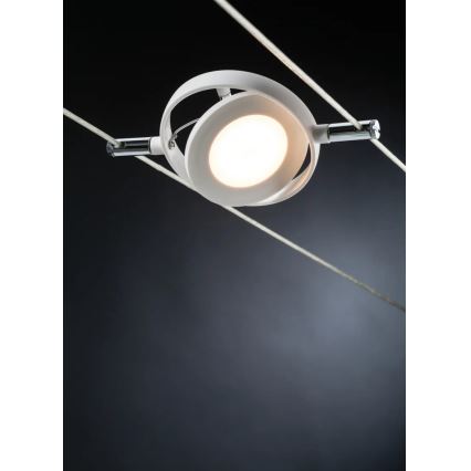 Paulmann 94106 - SADA 6xLED/4,3W Kompletní lankový systém ROUNDMAC 230V bílá