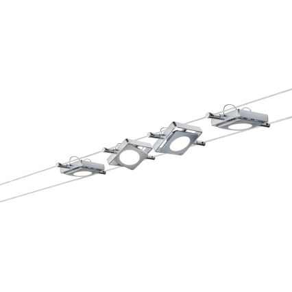 Paulmann 94107 - SADA 4xLED/4,3W Bodové svítidlo do lankového systému MAC 230V matný chrom