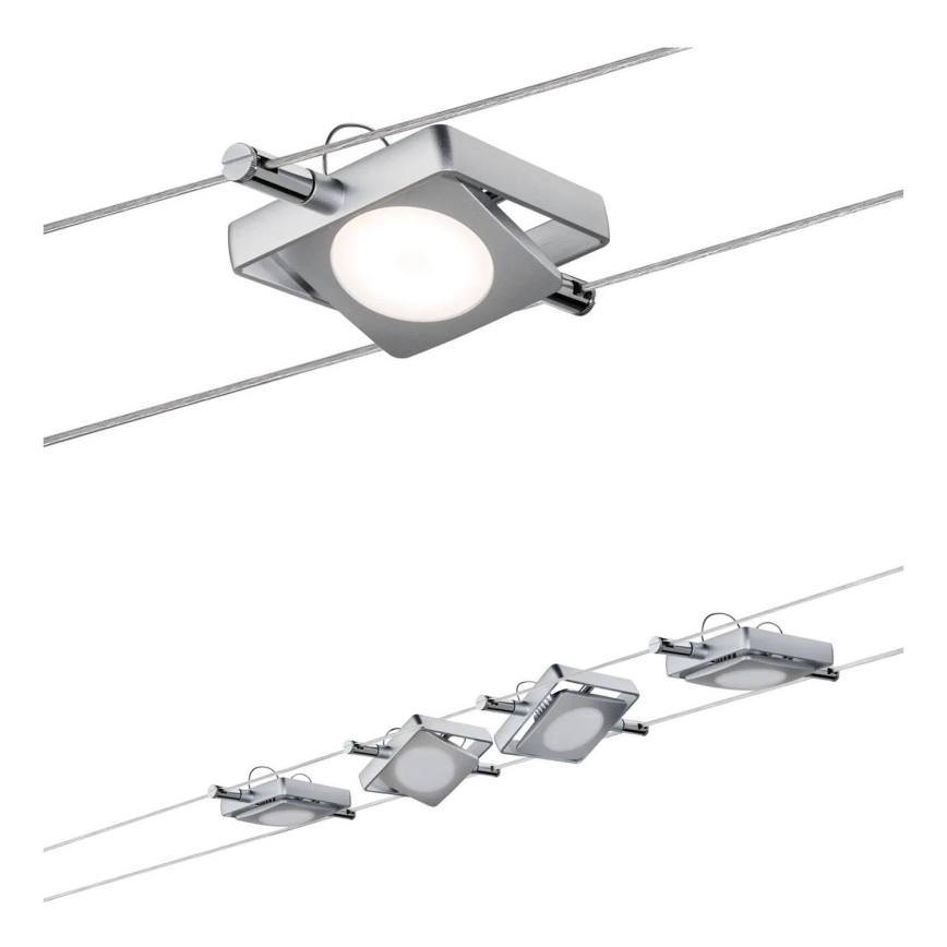 Paulmann 94107 - SADA 4xLED/4,3W Bodové svítidlo do lankového systému MAC 230V matný chrom