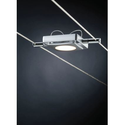 Paulmann 94107 - SADA 4xLED/4,3W Kompletní lankový systém MAC 230V matný chrom