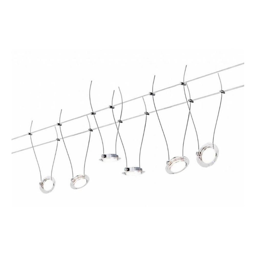 Paulmann 94117 - SADA 6xLED/4W Lustr na lanku TWIST COIN 230V