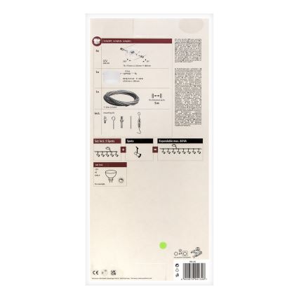 Paulmann 94134 - SADA 5xGU5,3/10W Kompletní lankový systém MAC 230V bílá