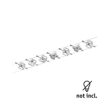 Paulmann 94152 - SADA 7xGU5,3/10W Kompletní lankový systém MAC 230V matný chrom