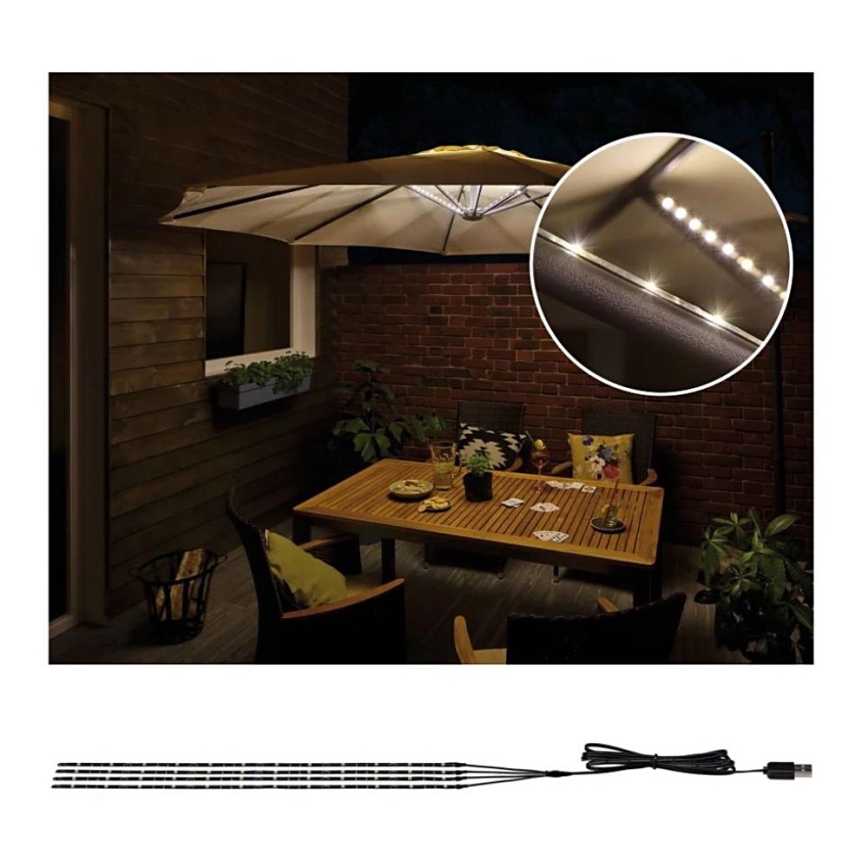 Paulmann 94208 - LED/1,8W Osvětlení slunečníku PARASOL 5V/USB 1,6m