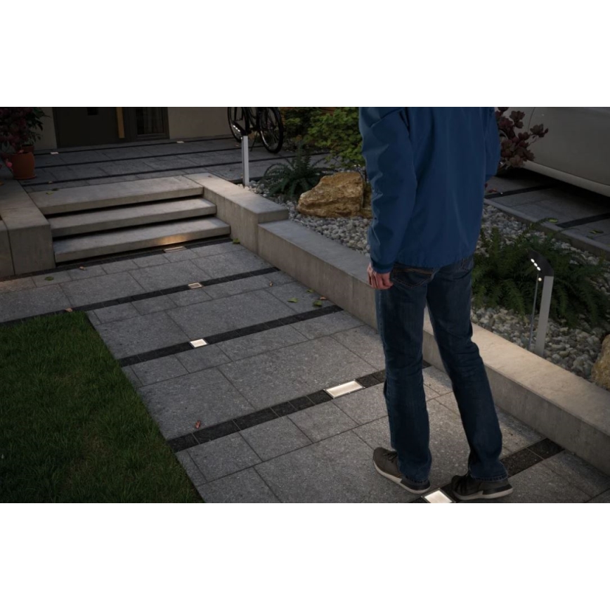 Paulmann 94238 - LED/0,7W IP67 Solární nájezdové svítidlo se senzorem ARON 3,7V 650 mAh