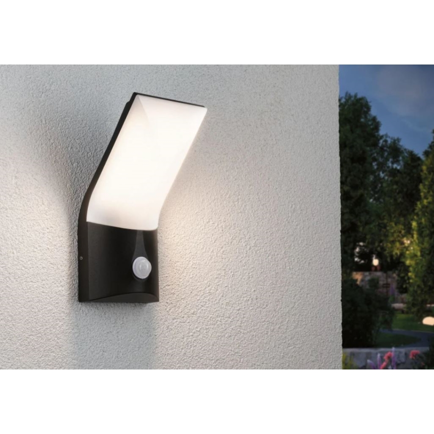 Paulmann 94402 - LED/10W IP44 Venkovní nástěnné svítidlo se senzorem ADYA 230V