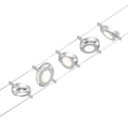 Paulmann 94414 - SADA 5xLED/4,5W Kompletní lankový systém ROUNDMAC 230V matný chrom