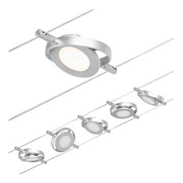 Paulmann 94414 - SADA 5xLED/4,5W Kompletní lankový systém ROUNDMAC 230V matný chrom
