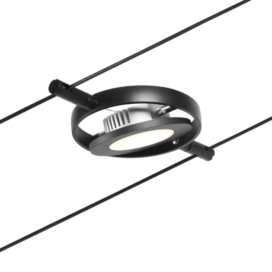 Paulmann 94418 - SADA 5xLED/4,5W Kompletní lankový systém ROUNDMAC 230V černá