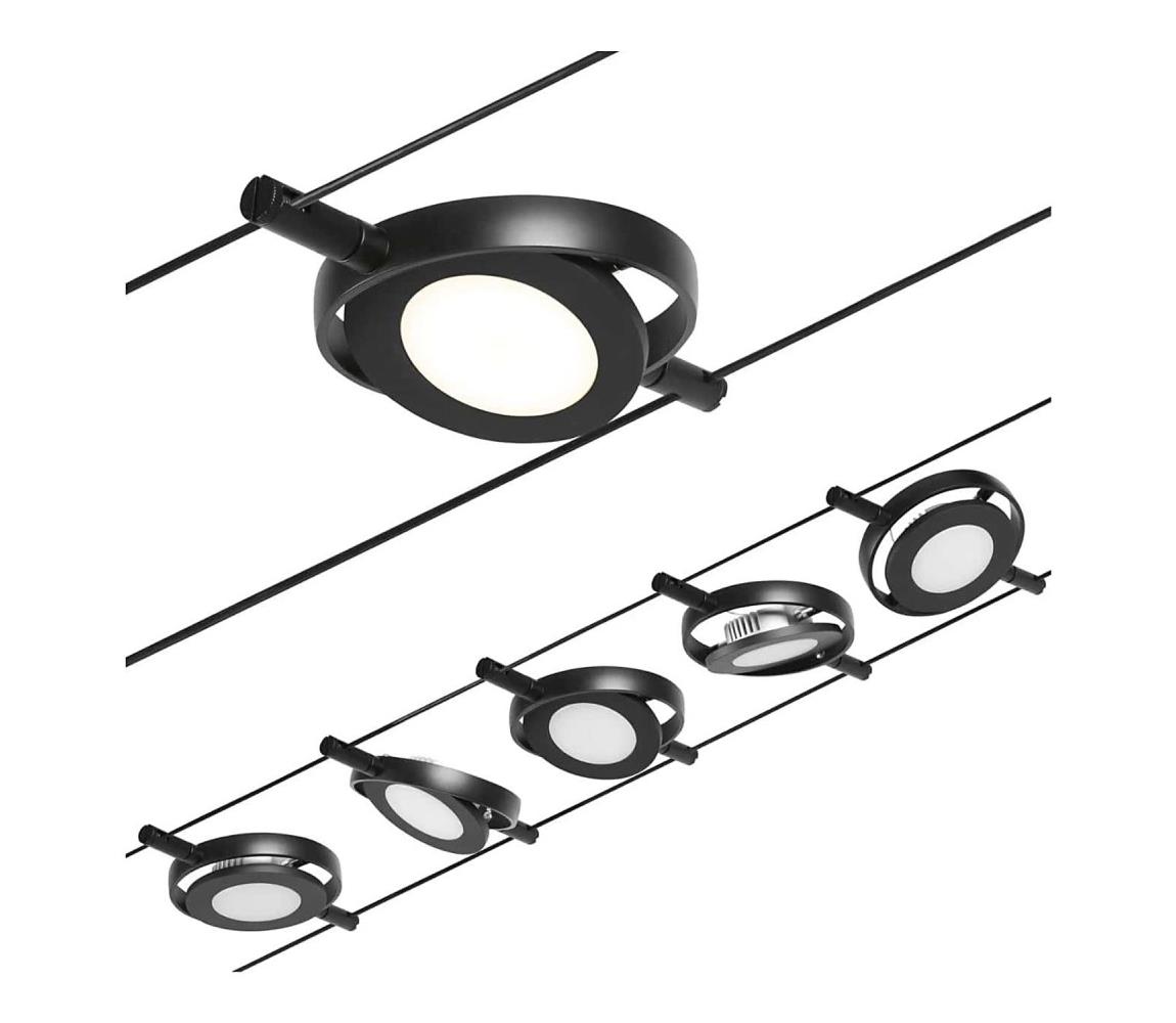 Paulmann Paulmann 94418 - SADA 5xLED/4,5W Lustr na lanku ROUNDMAC 230V černá W3495