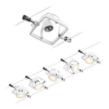 Paulmann 94432 - SADA 5xGU5,3/10W Bodové svítidlo do lankového systému MAC 230V bílá