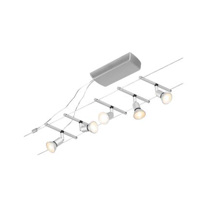 Paulmann 94442 - SADA 5xGU5,3/10W Bodové svítidlo do lankového systému SALT 230V matný chrom