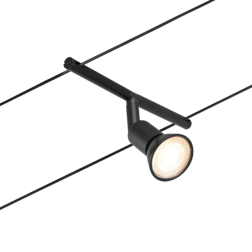 Paulmann 94446 - SADA 5xGU5,3/10W Kompletní lankový systém SALT 230V černá