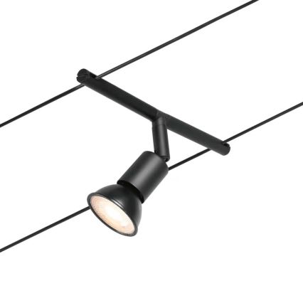 Paulmann 94446 - SADA 5xGU5,3/10W Kompletní lankový systém SALT 230V černá