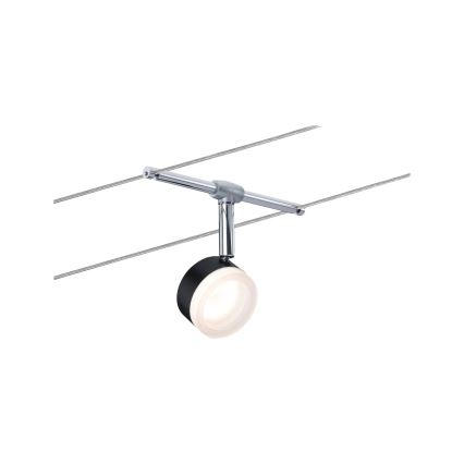 Paulmann 94457 - SADA 5xLED/4W Bodové svítidlo do lankového systému CLEAR 230V černá/lesklý chrom