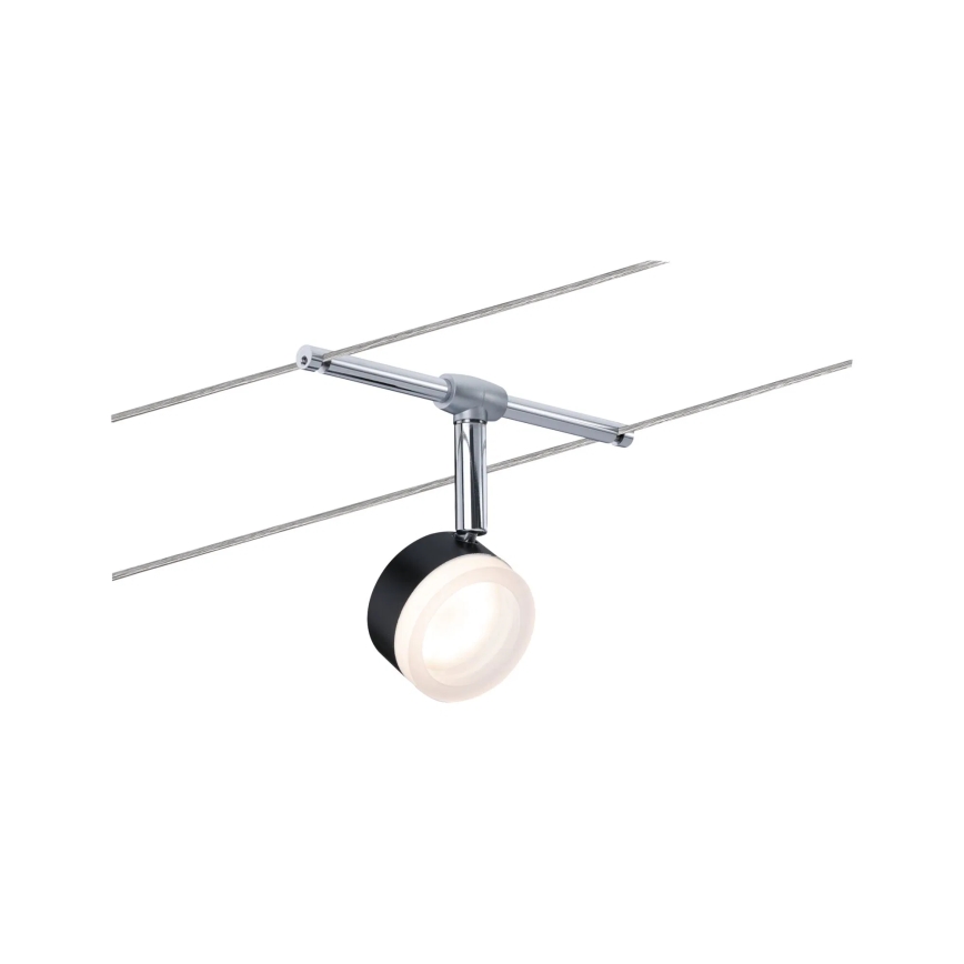 Paulmann 94457 - SADA 5xLED/4W Bodové svítidlo do lankového systému CLEAR 230V černá/lesklý chrom