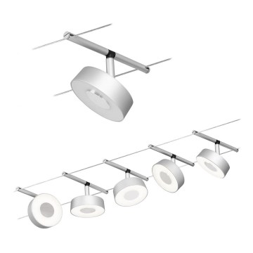 Paulmann 94475 - SADA 5xLED/5W Kompletní lankový systém CIRCLE 230V matný chrom