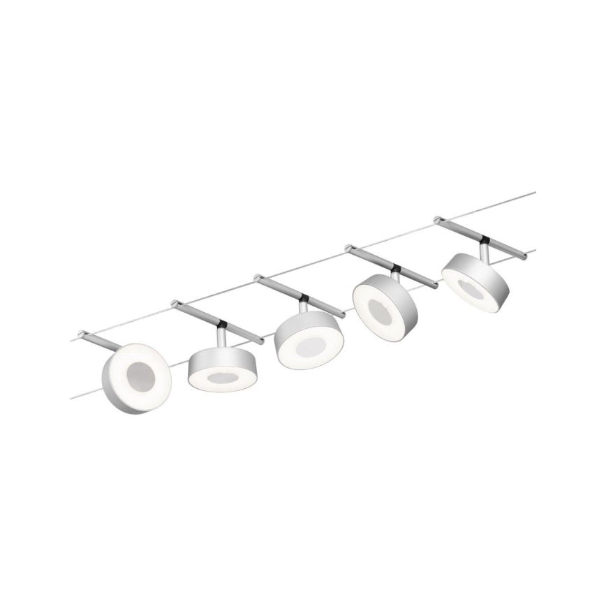 Paulmann 94475 - SADA 5xLED/5W Kompletní lankový systém CIRCLE 230V matný chrom