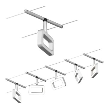 Paulmann 94481 - SADA 5xLED/4,8W Kompletní lankový systém FRAME 230V matný chrom