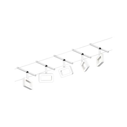 Paulmann 94483 - SADA 5xLED/4,8W Kompletní lankový systém FRAME 230V bílá