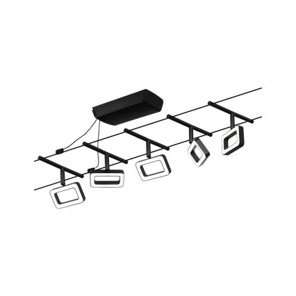 Paulmann 94485 - SADA 5xLED/4,8W Kompletní lankový systém FRAME 230V černá